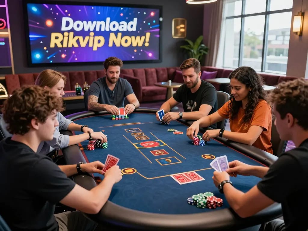 Experience thrilling moments as you tải rikvip in a lively casino environment with engaging gamers and vibrant atmosphere.