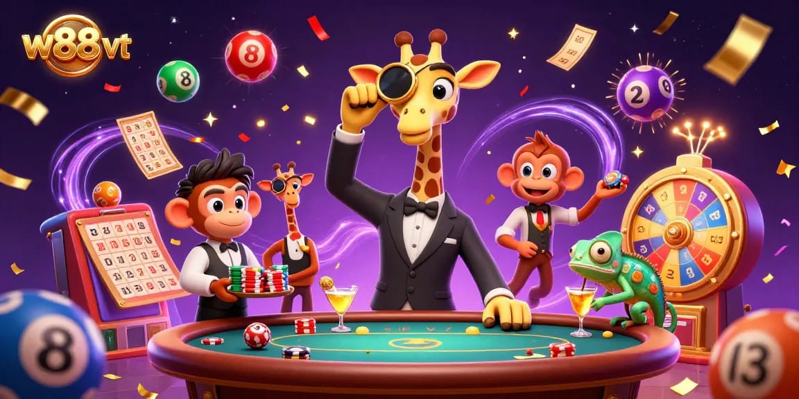 Một bức tranh 3D sống động về w88 vt với ngựa cao nghệ thuật bên bàn poker VIP, mang lại cơ hội chiến thắng lớn.