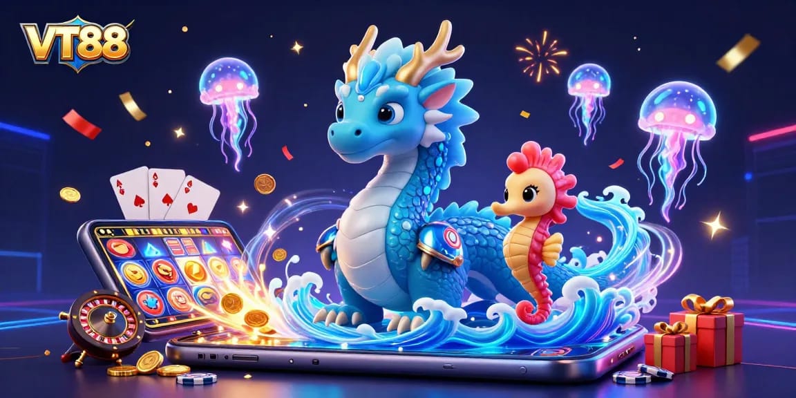 Experience thrilling action with VT88's vibrant gaming scene featuring immersive slot games and dynamic characters.