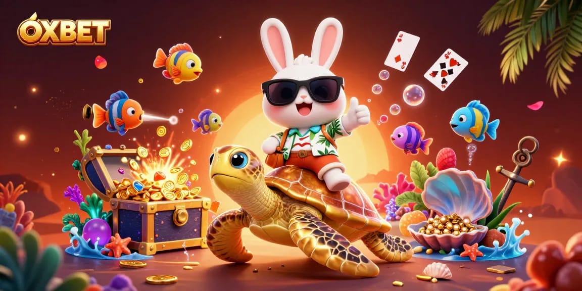 Experience winning games at OXBET, featuring lively cartoon characters in a vibrant casino scene.