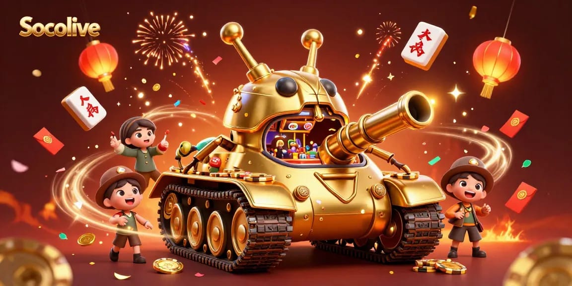 Socolive showcases live sports betting excitement with vivid casino elements and gold confetti.