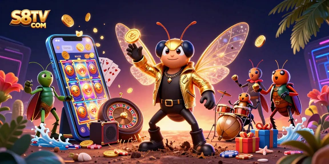 Engage with S8TV COM to experience live betting thrills featuring vibrant casino scenes and dynamic gaming elements.