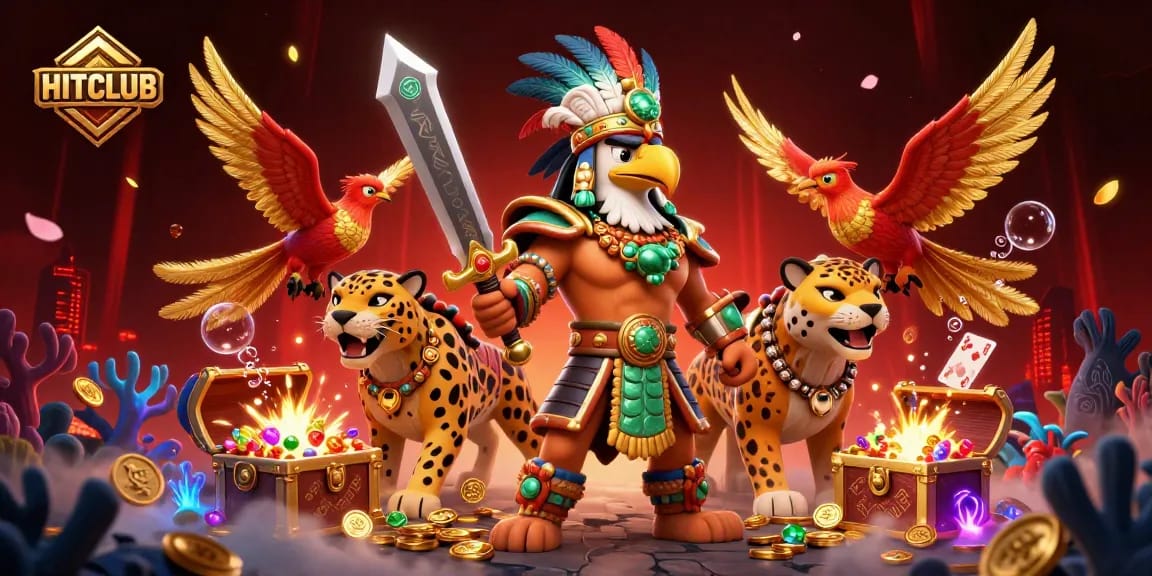 Experience the thrill with HITCLUB's vibrant casino adventure in this dynamic 3D illustration.