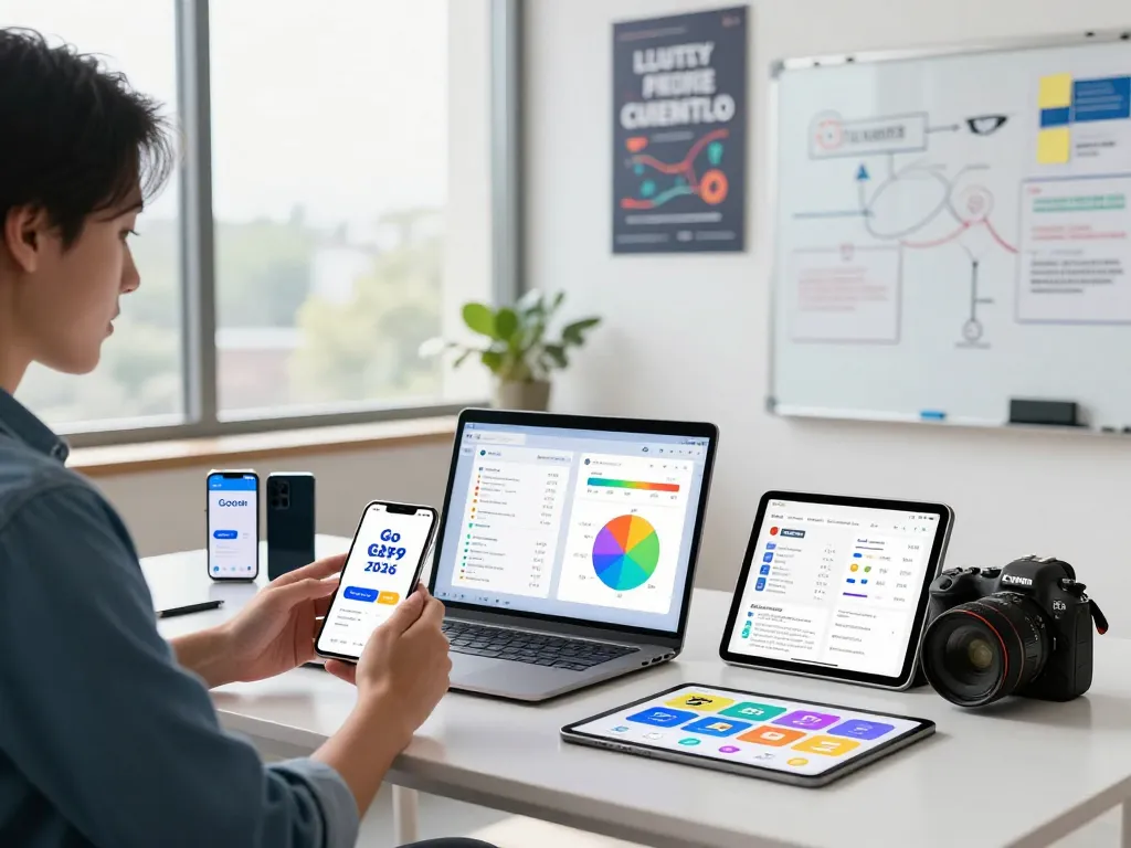 Young professional analyzing Go 99 mobile data promo in a modern workspace
