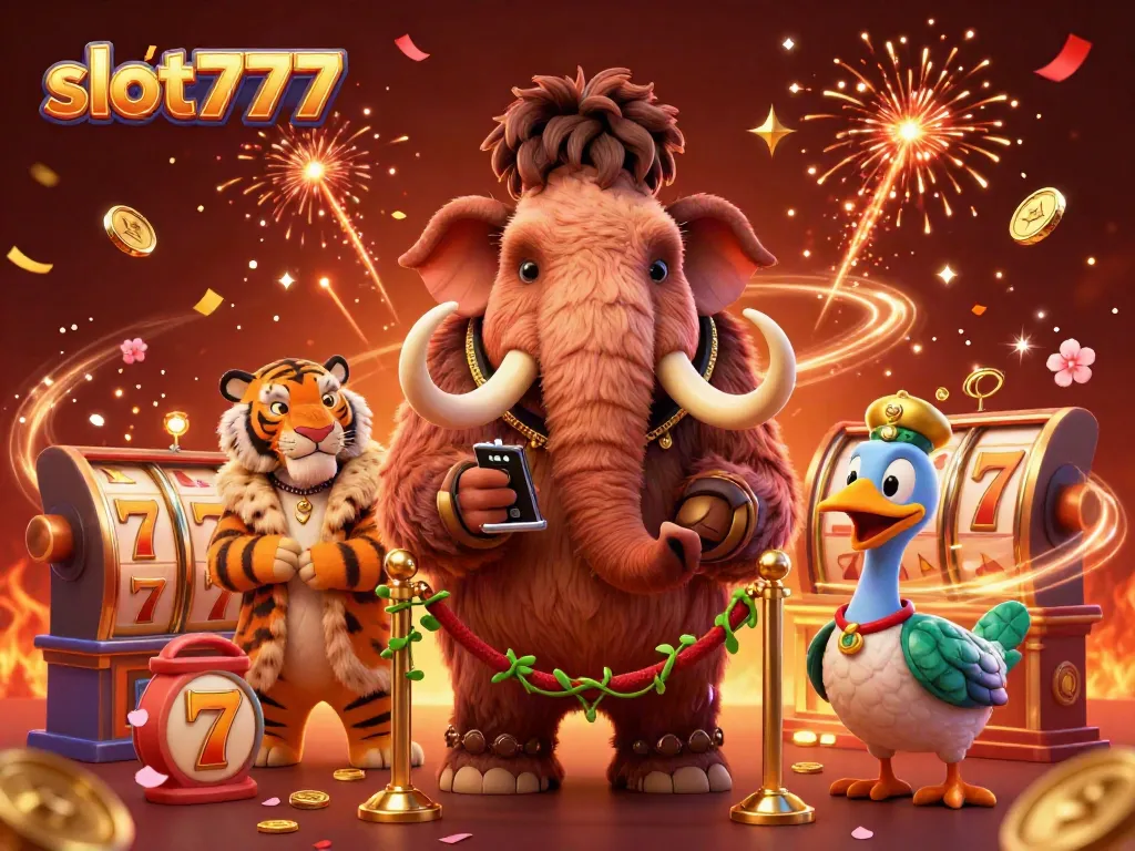 Experience the excitement of slot777 with a vibrant casino scene featuring unique characters and immersive elements.