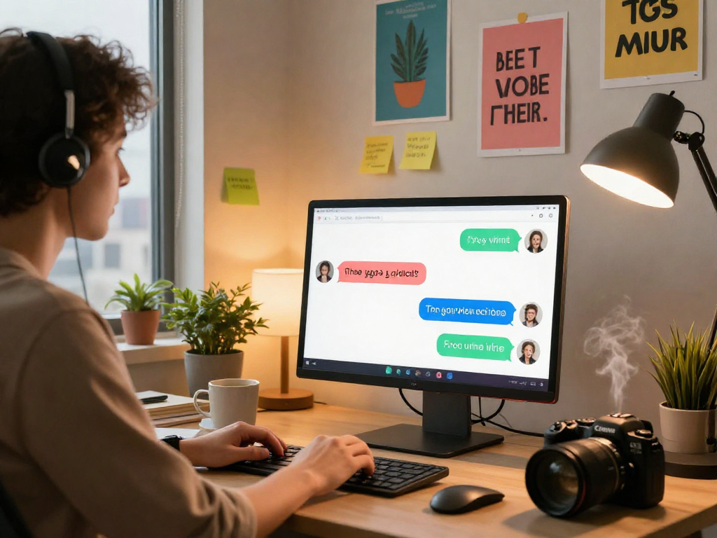 Spicy chat interactions displayed on a vibrant virtual workspace showing engaging conversations.