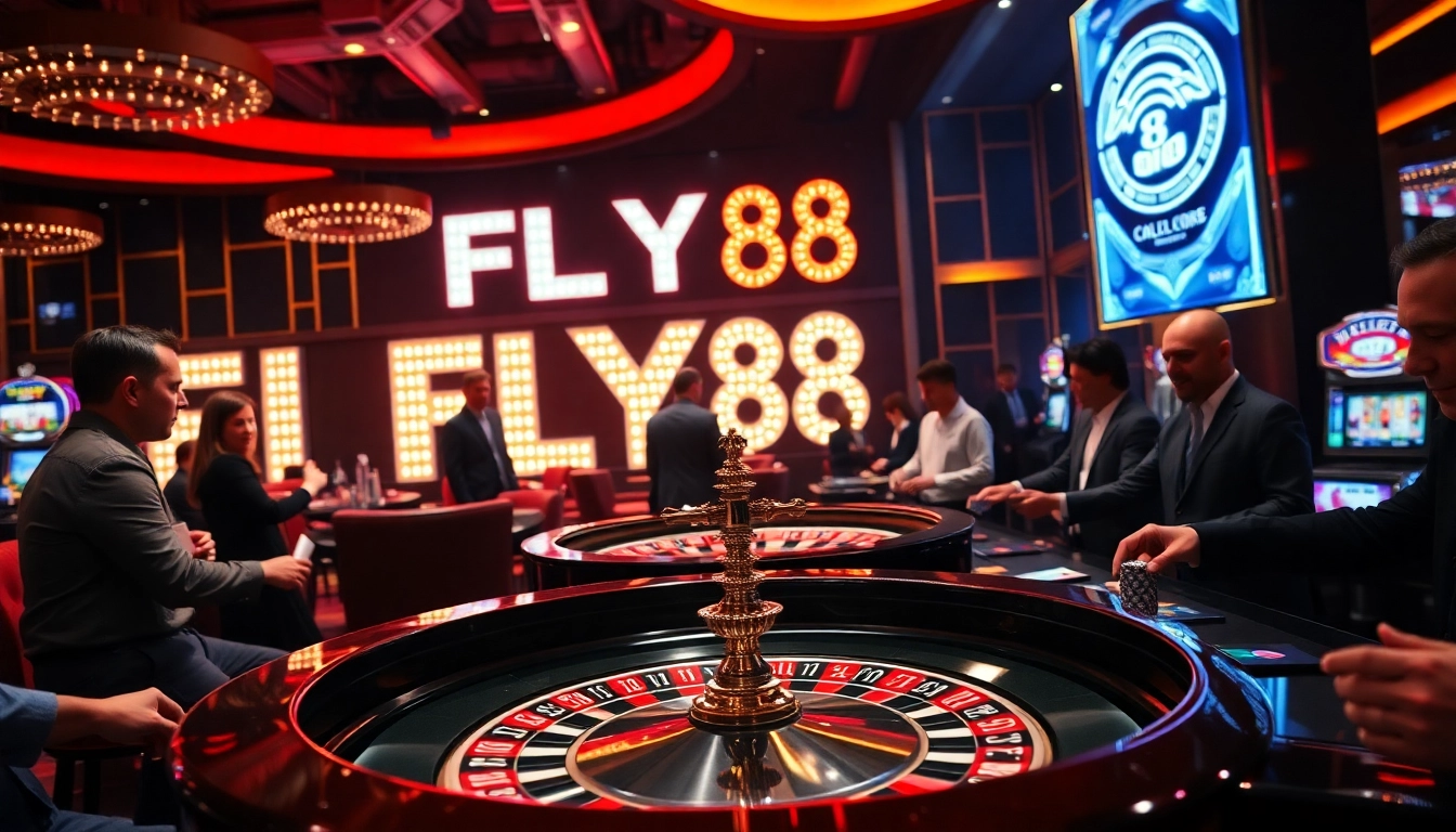 Experience the thrill of gaming at FLY88's luxurious casino, roulette and excitement await.