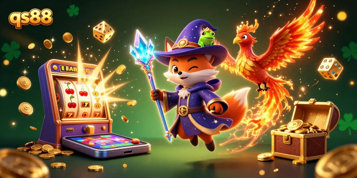 Experience high-stakes excitement with qs88 as golden coins and jackpots burst around magical characters.