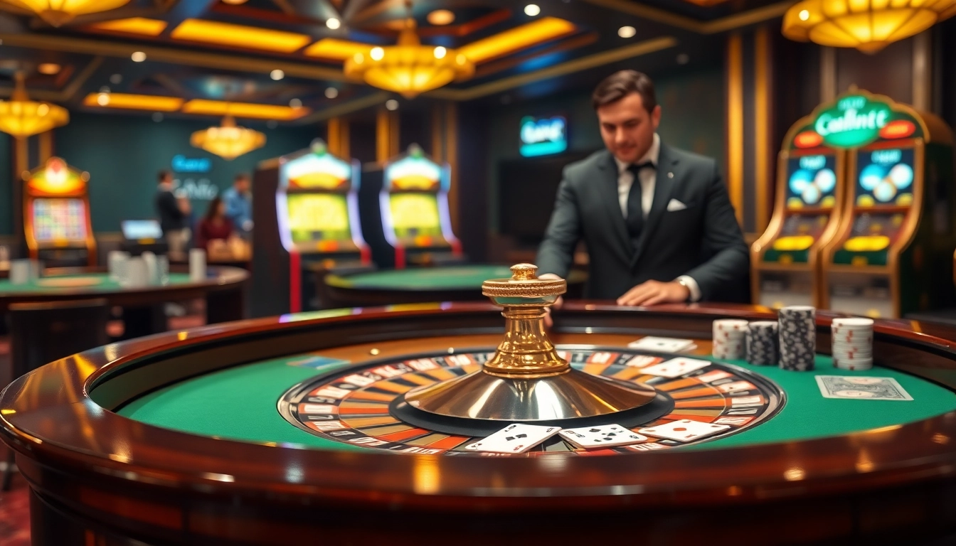 Experience the excitement of cà khịa tv at a luxury casino with roulette and poker games.