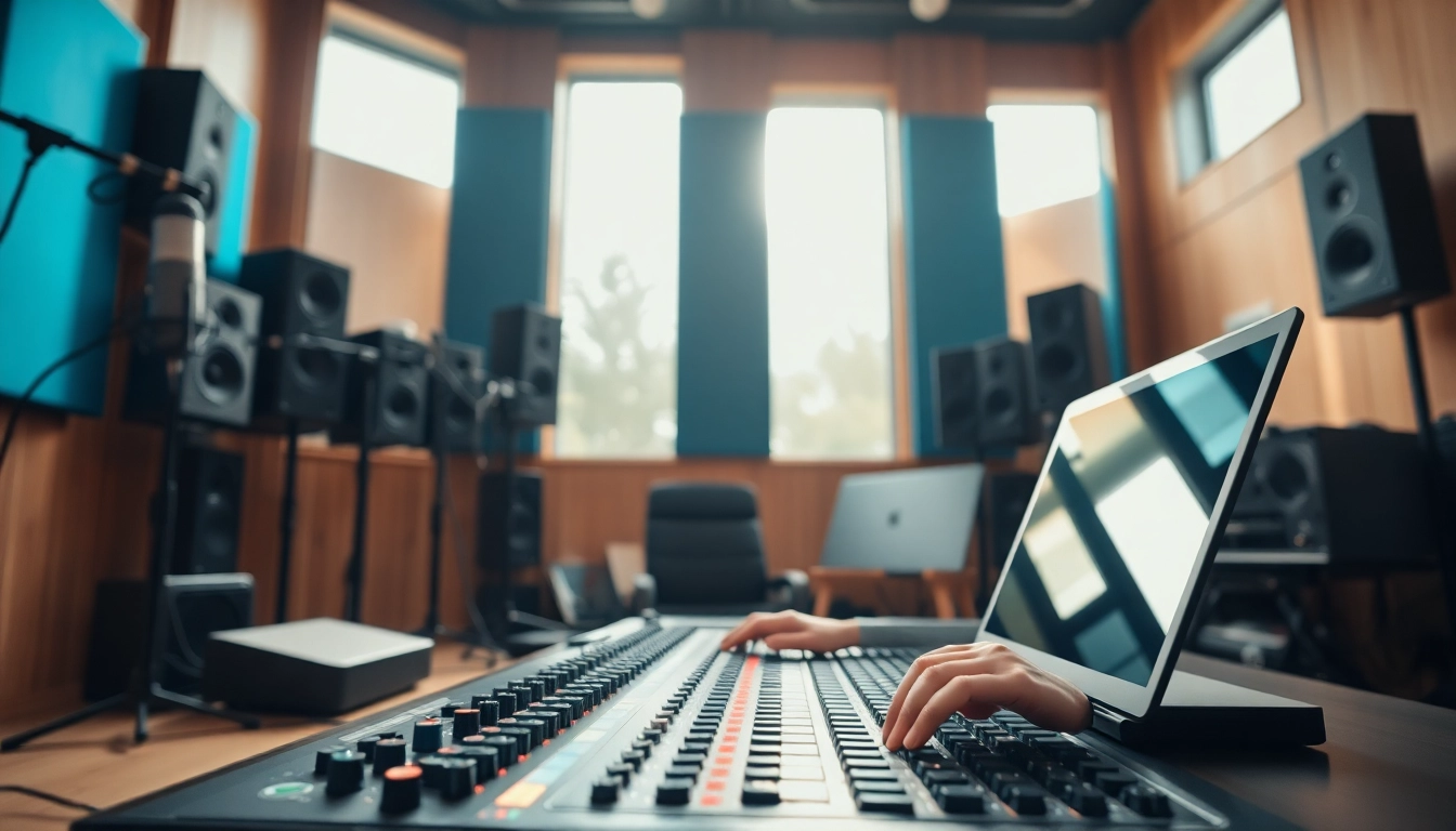 Enhance your music with online audio mastering techniques in a modern studio setup.