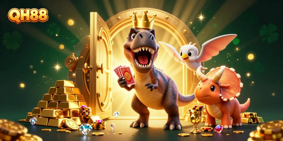 Experience QH88's thrilling casino adventure with vibrant characters and rewarding gold.