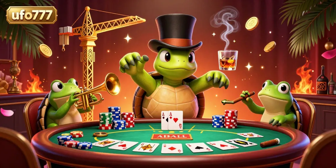 Experience the excitement of ufo777 with a vibrant scene featuring poker action and animated characters.
