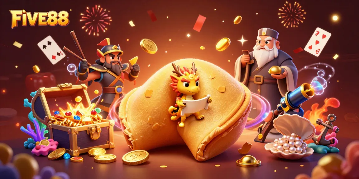 Experience the thrill of winning at FIVE88 with exciting casino elements and characters