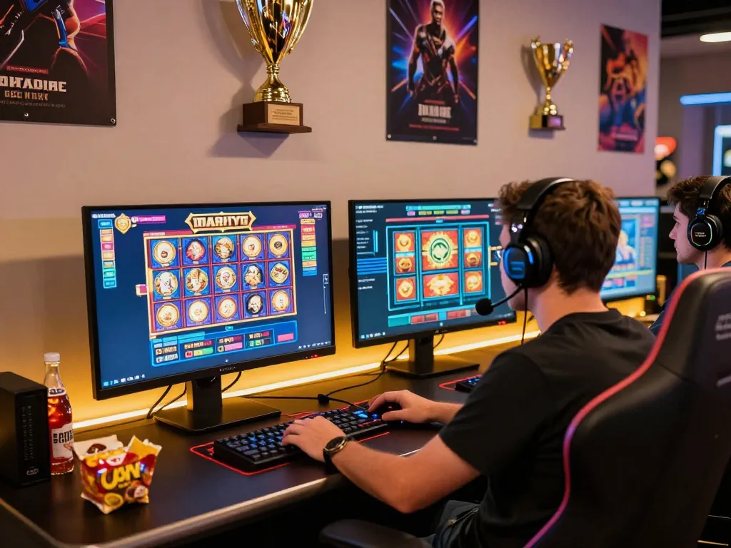 Nohu 78 online gaming scene showing a player immersed in vibrant virtual casino action.