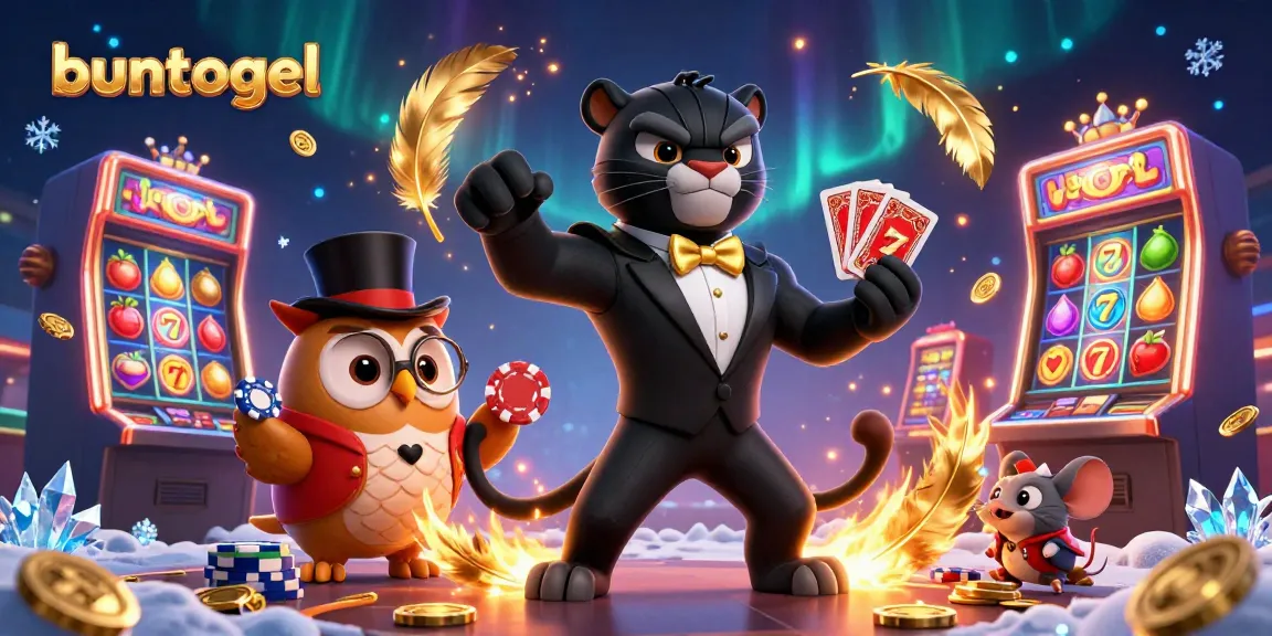 Experience the thrill of gambling at buntogel with vibrant characters, engaging casino games, and dynamic elements.
