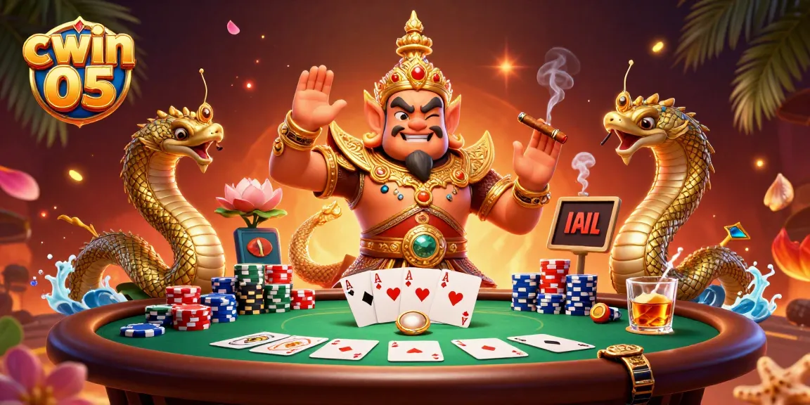Experience thrilling gameplay at Cwin 05 with vibrant poker scenes and treasures.