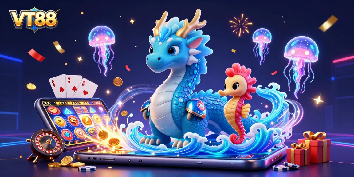 Experience thrilling action with VT88's vibrant gaming scene featuring immersive slot games and dynamic characters.