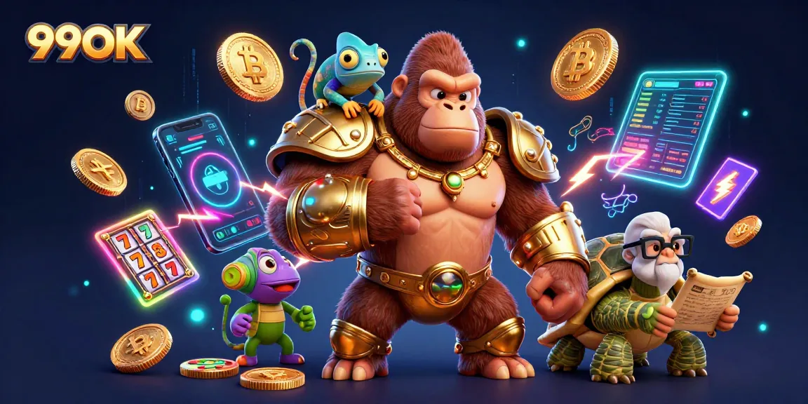 Experience high-stakes thrills at 99OK casino, where the king gorilla leads a vibrant gaming scene.