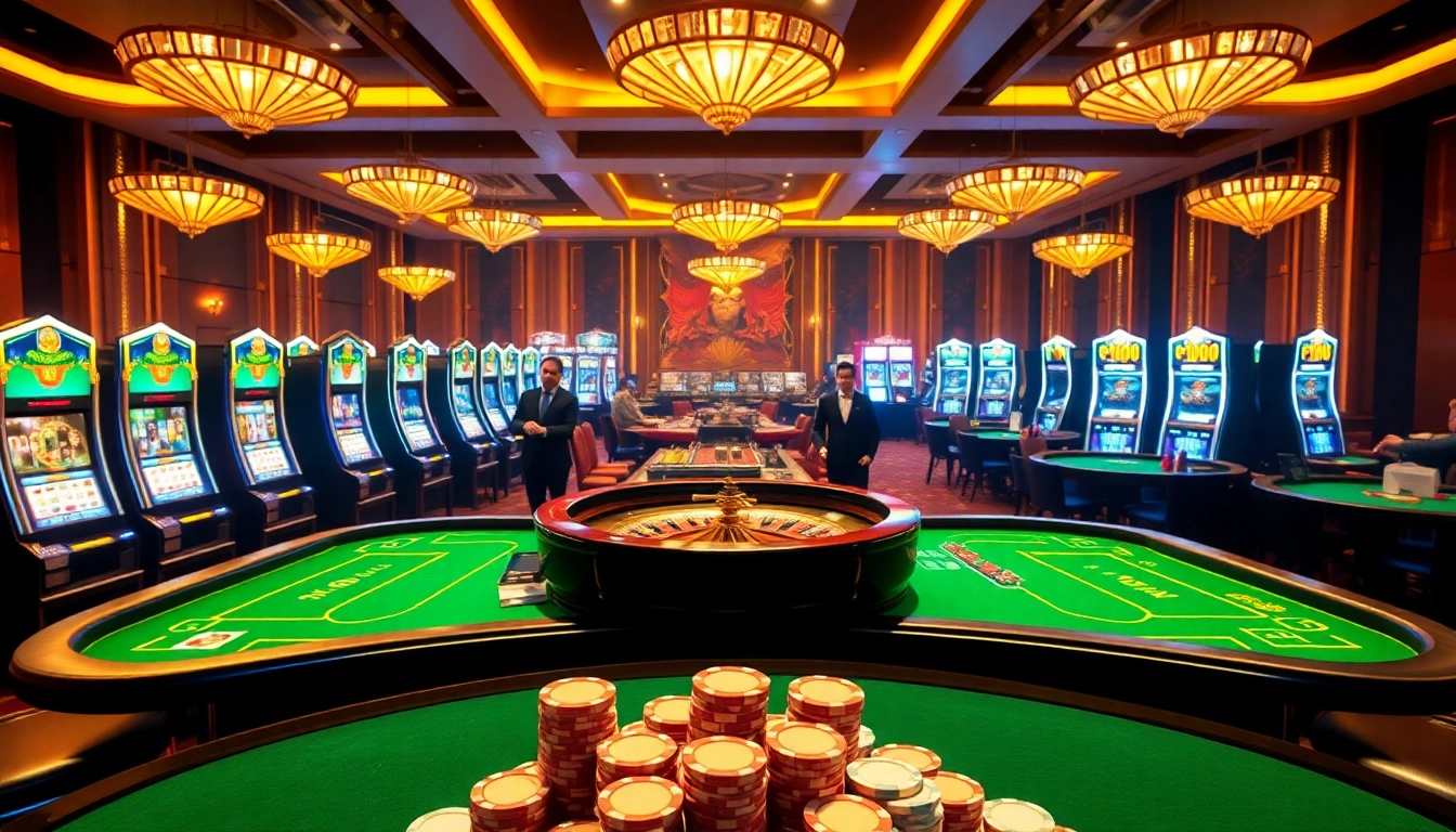 Play thrilling games at F168 casino with vibrant tables and exciting slot machines.