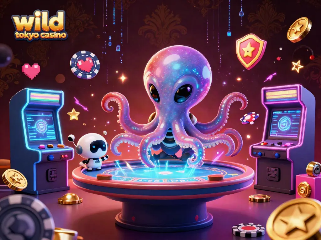 Experience thrilling gaming at wild tokyo casino with a vibrant 3D alien-themed atmosphere.