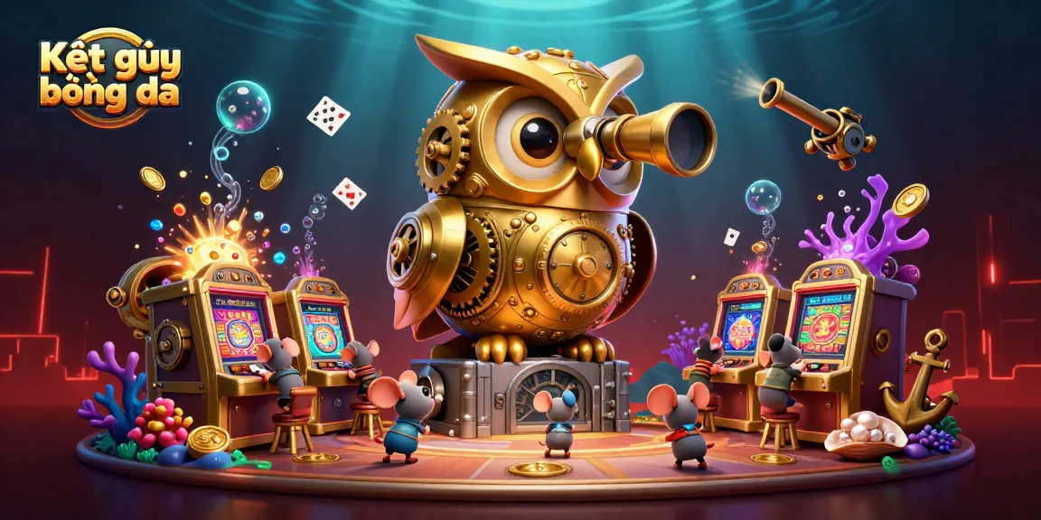 Experience Kết quả bóng đá with a dynamic 3D casino scene showcasing a golden owl scanning a casino floor.