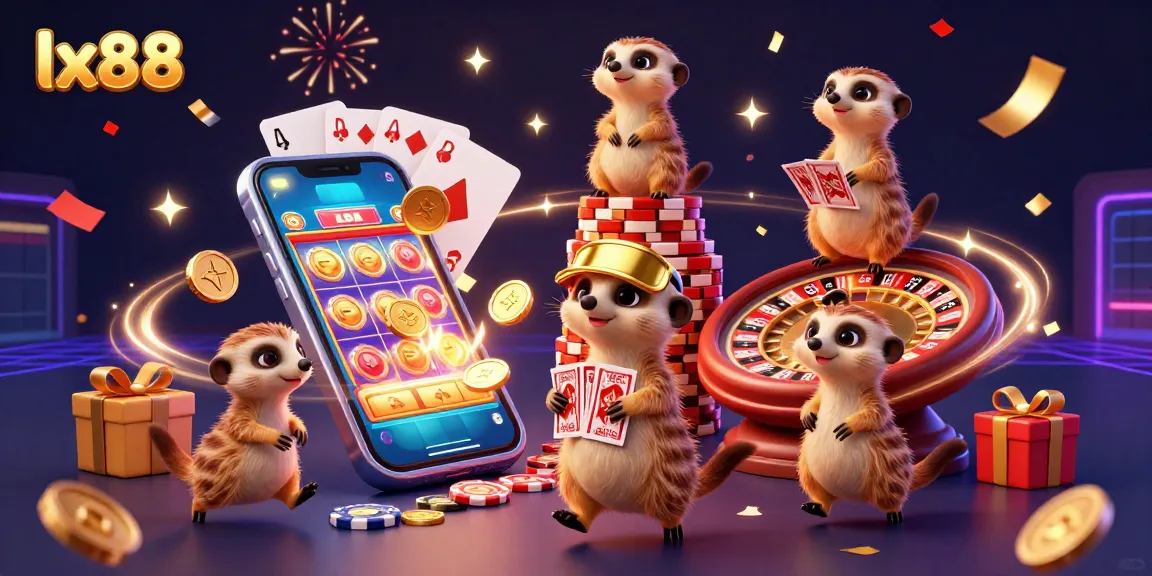 Engage with lx88's vibrant casino scene, where meerkats operate an exciting gambling operation.