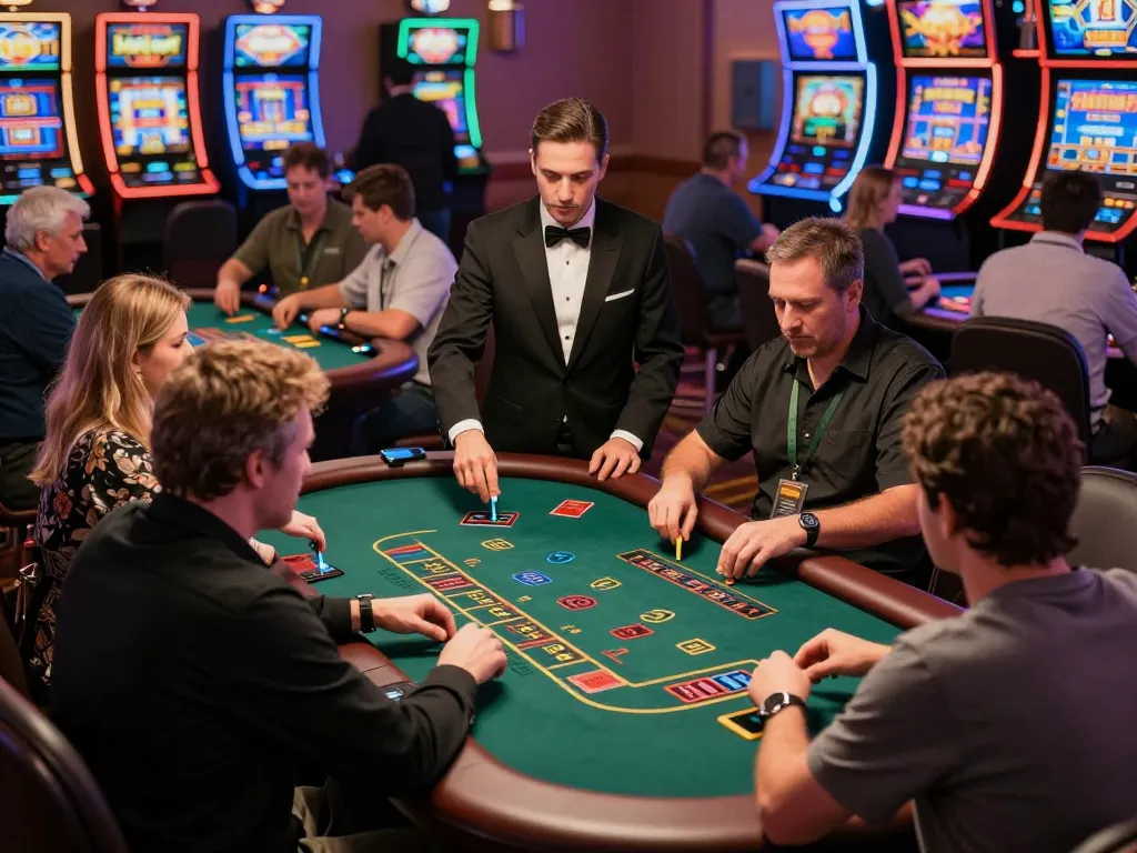 Experience thrilling blackjack action at https://net88.wtf/ with players showcasing expert strategies and dealer engagement.