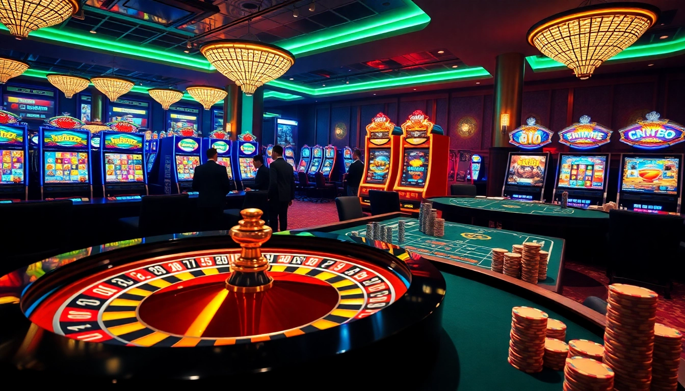 Experience thrills at rr 88 with a vivid casino atmosphere featuring roulette tables and slot machines.