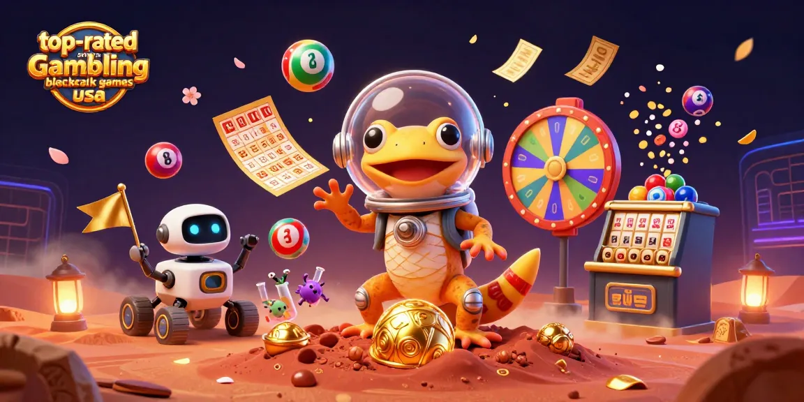 Experience top-rated online gambling blackjack games usa with a vibrant Martian-inspired casino scene.