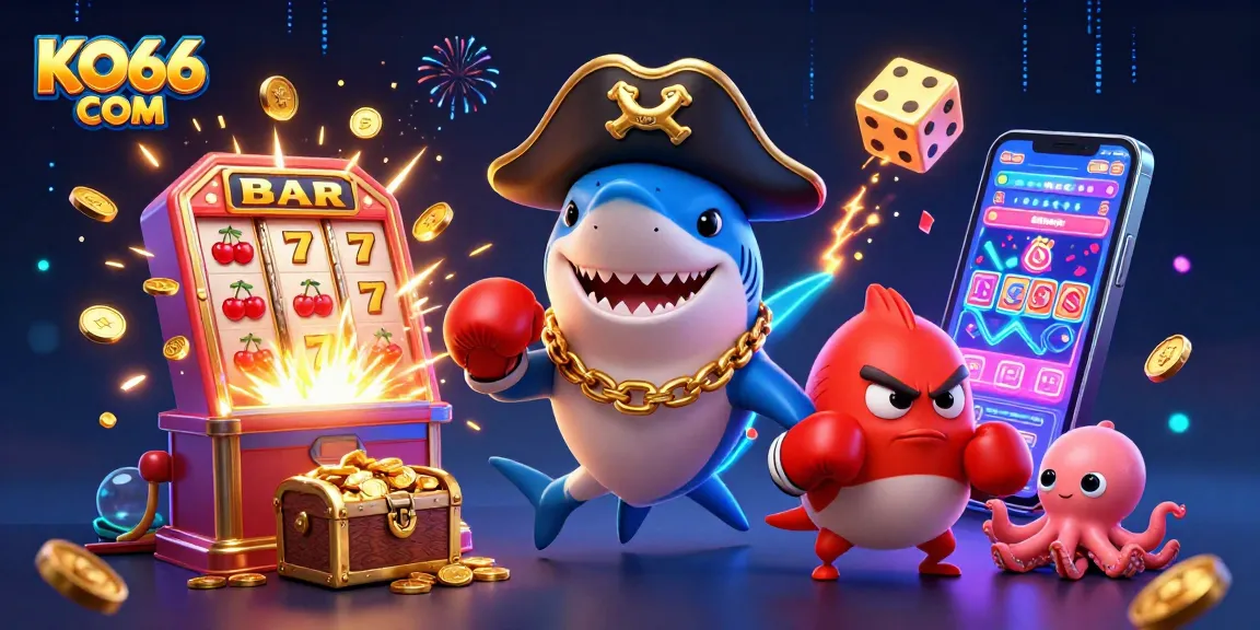 Winning big at KO66 COM with vibrant jackpot slots and casino fun elements.