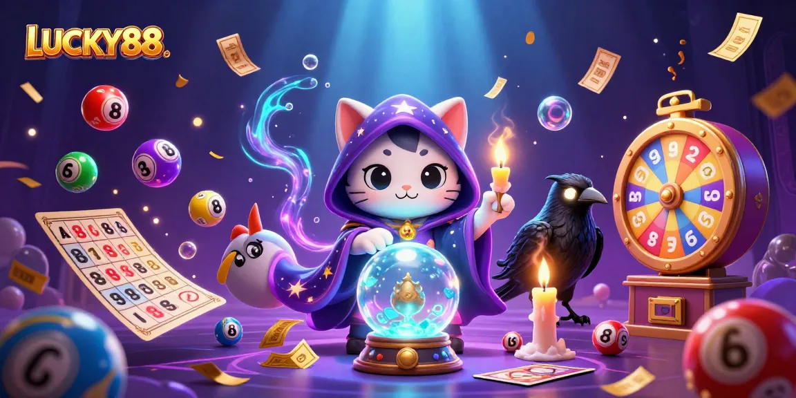 LUCKY88 captivates with fortune tellers, lotteries, and vibrant casino elements in a magical scene.