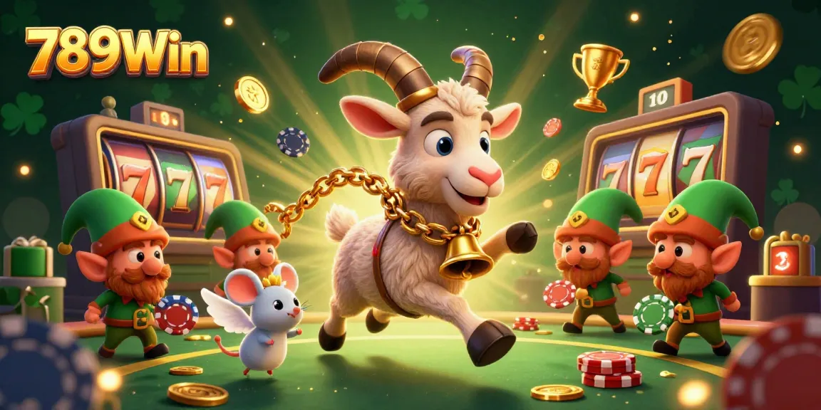 Engage with exciting games at 789Win, featuring a lively Krampus character running a festive online casino.