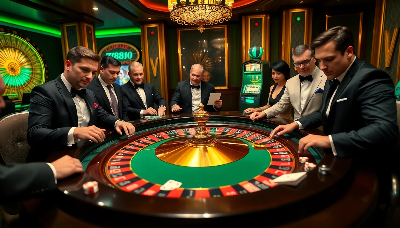 Casual gamblers enjoy a thrilling game at the luxurious 789f casino table.