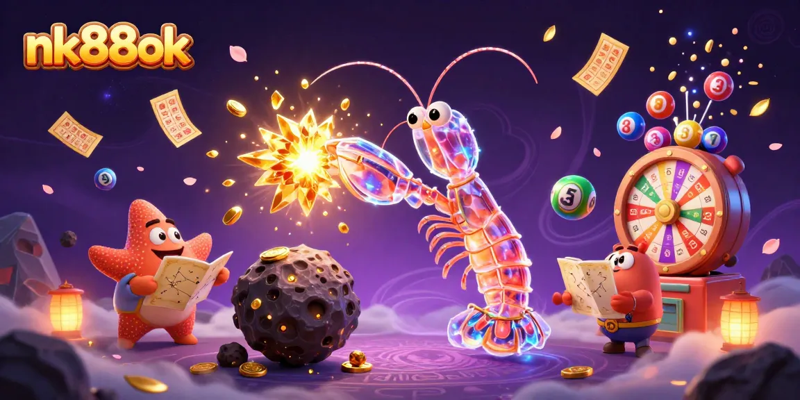Engage with nk88ok's dynamic casino experience featuring colorful lotteries and animated characters.