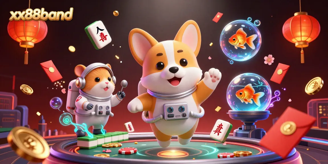 Experience thrilling games at xx88brand with a whimsical space casino illustration featuring delightful characters.