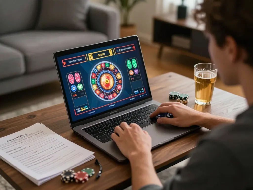 Engaged player at home on five88 com enjoying roulette gameplay while analyzing betting strategies