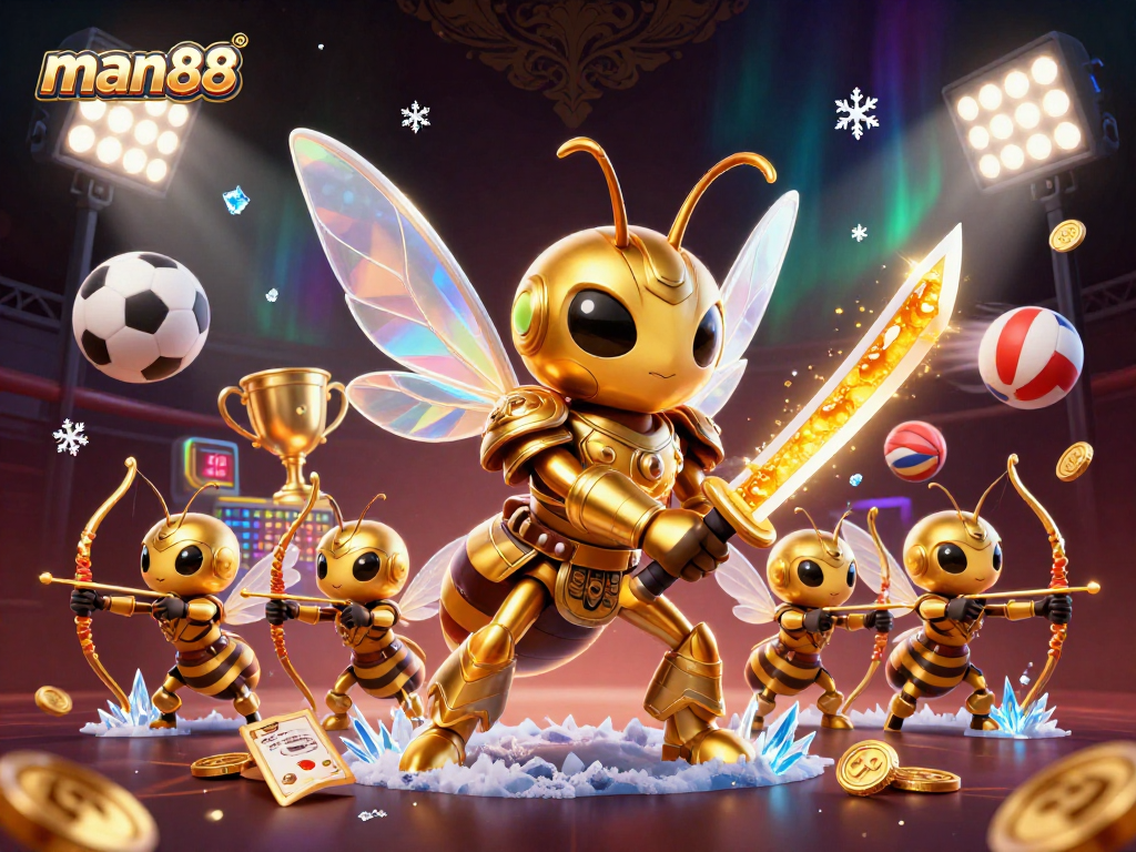 Experience thrilling gameplay at man88 with vibrant card and 3D character elements in a dynamic casino setting.