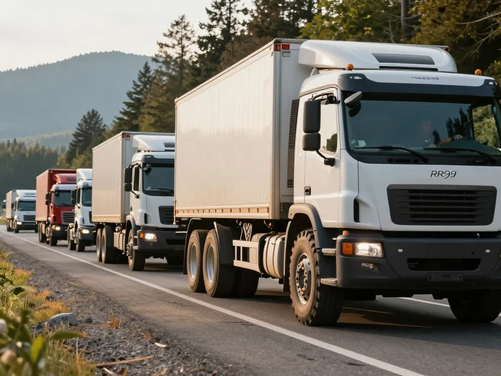 RR99 tires in action on mixed-service vehicles showcasing performance on highways and rugged terrains.