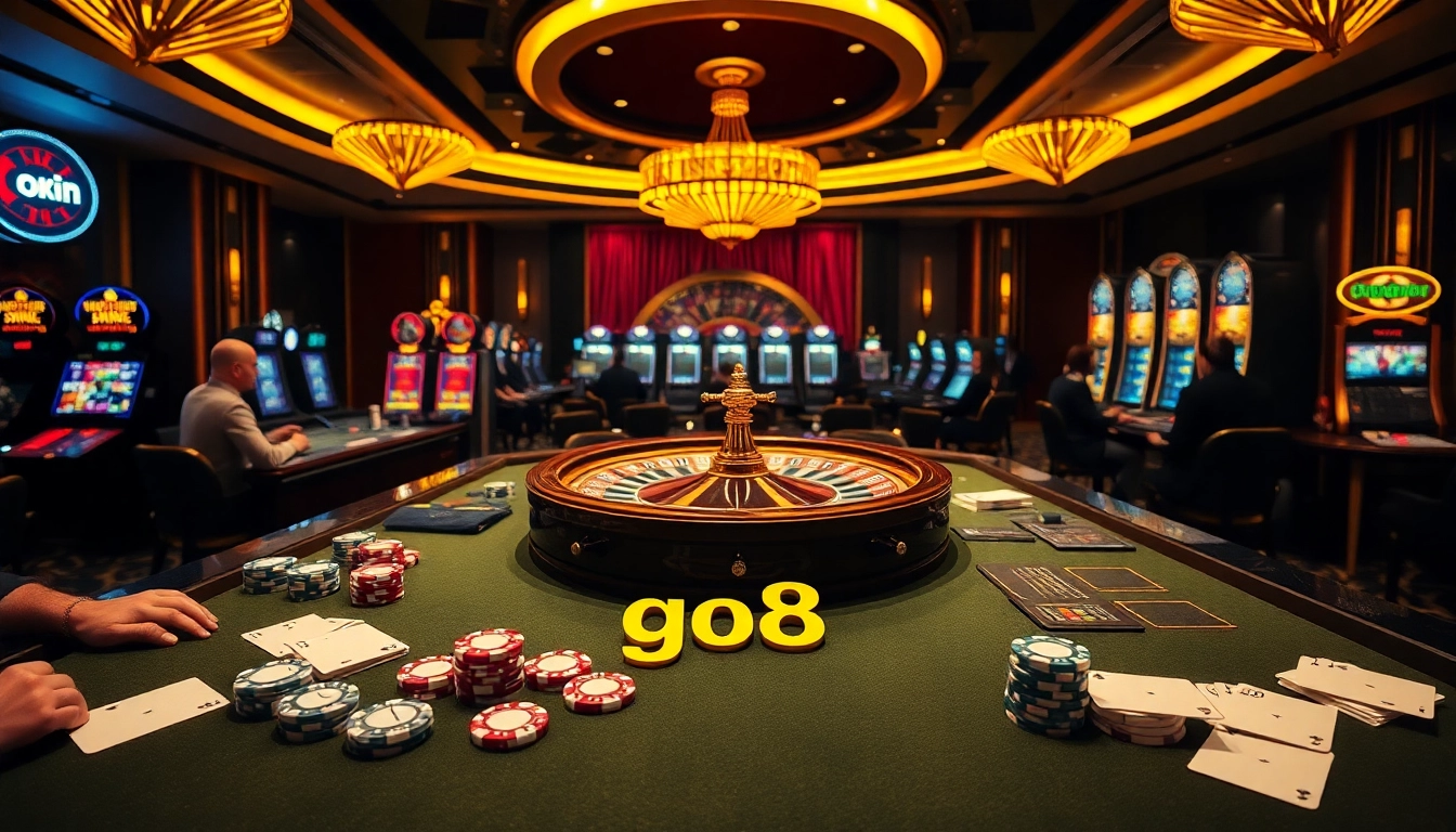 Gamble wisely with go8 at a vibrant casino table full of exciting action.