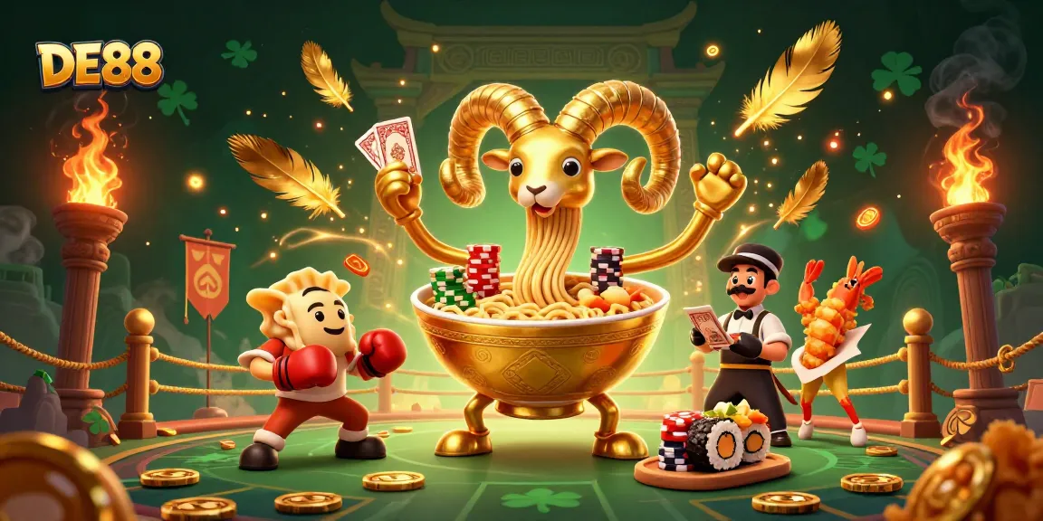 DE88 engages gamblers with a lively 3D casino illustration featuring colorful characters.