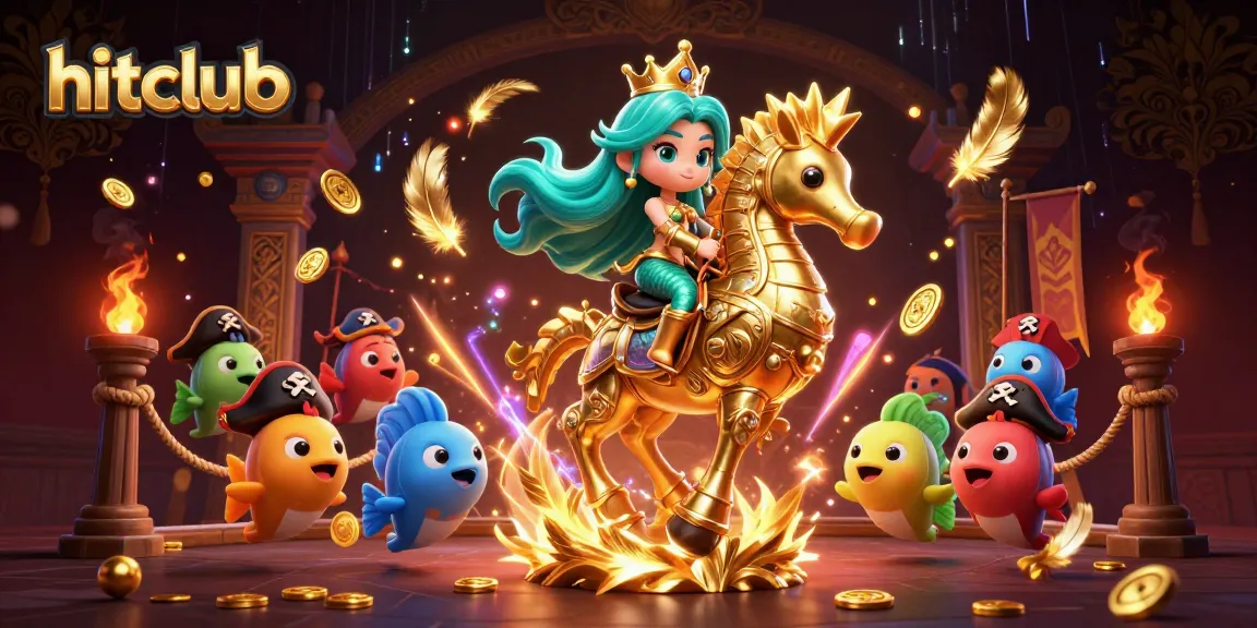 Hitclub wins with a colorful mermaid princess action scene, showcasing dynamic casino elements.