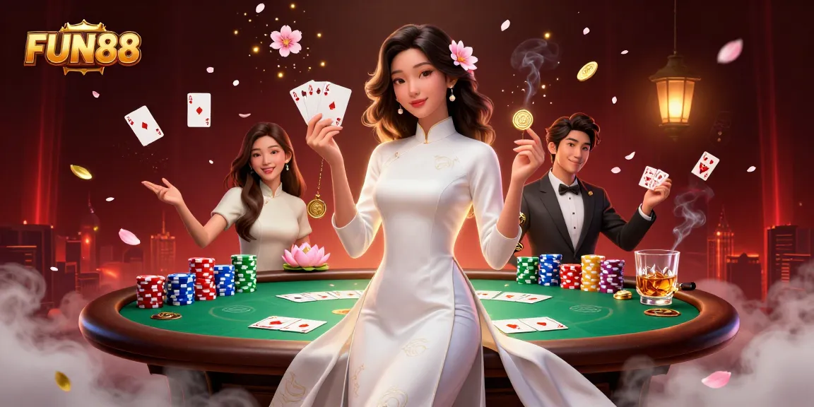 Join FUN88 for exciting online casino games amidst dynamic poker action and vibrant ambiance.