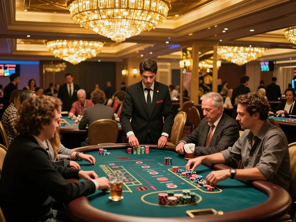 Players enjoying the excitement of Nhà cái VN88 with thrilling casino games and vibrant atmosphere
