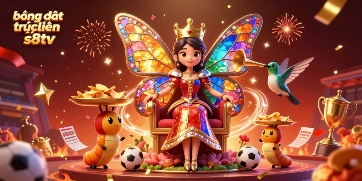 Experience bóng đá trực tuyến s8tv with a celebration of sports betting in a vibrant 3D illustration.