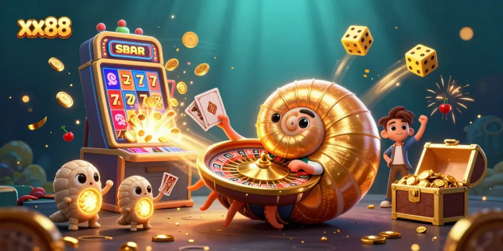 Experience thrilling gameplay with xx88, featuring vibrant 3D elements of slots and card games.
