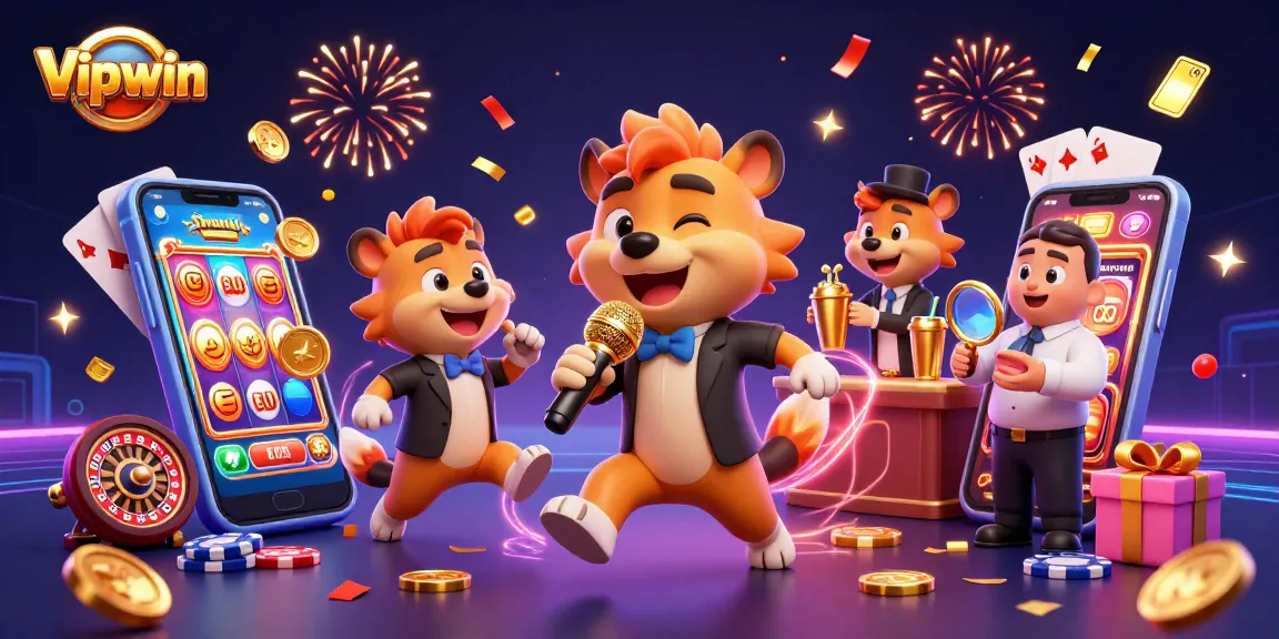 Experience the thrill at Vipwin's 3D casino with hyenas in a lively comedic club scene.