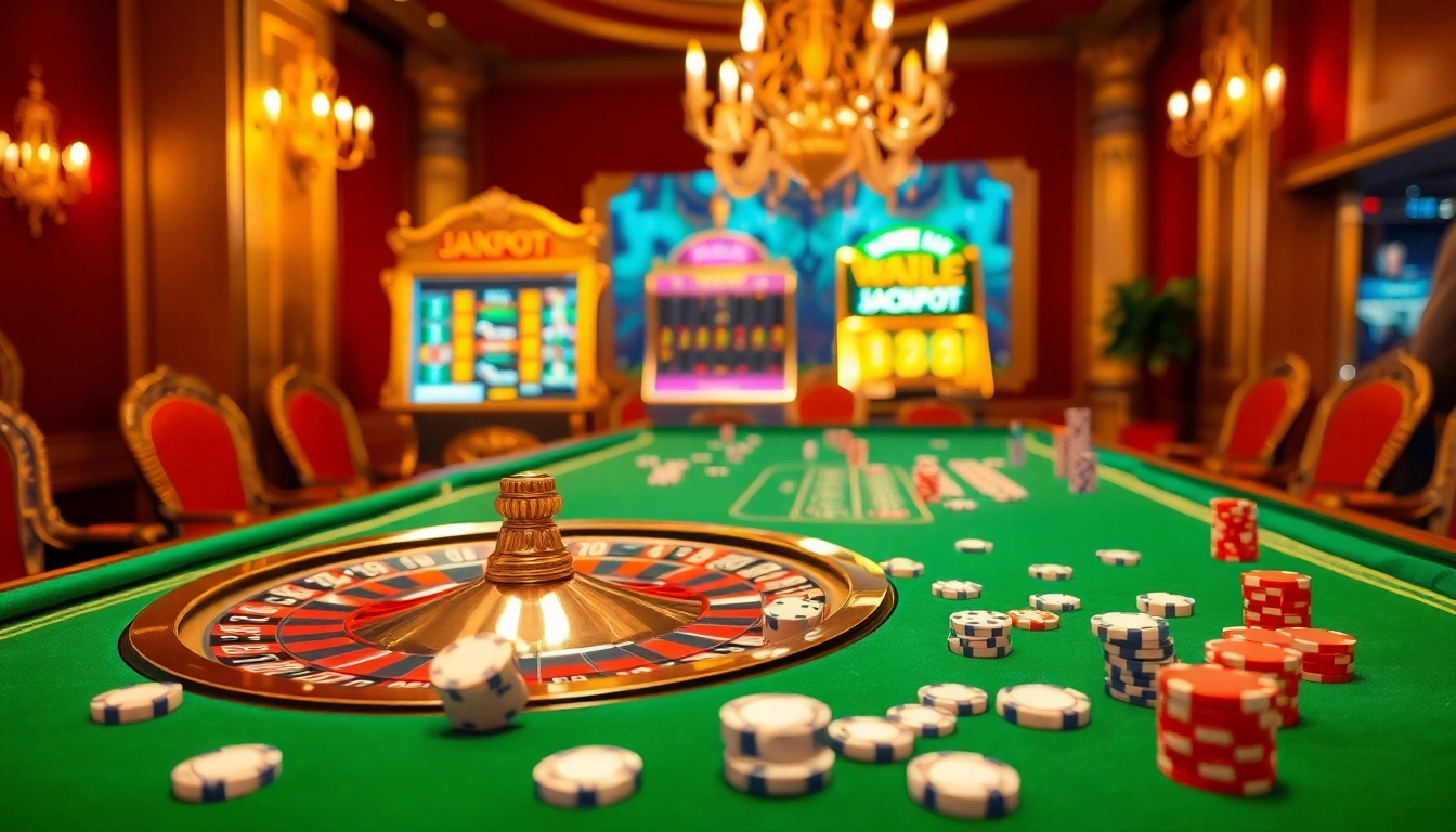 Experience the thrill of luckywin at a luxurious casino with vibrant roulette and lively players.