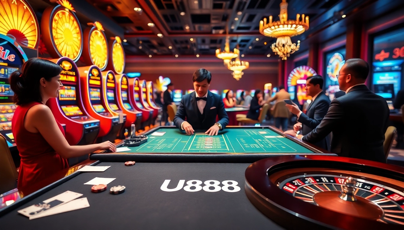 U888 offers an exciting casino experience with vibrant gaming action and professional dealers.