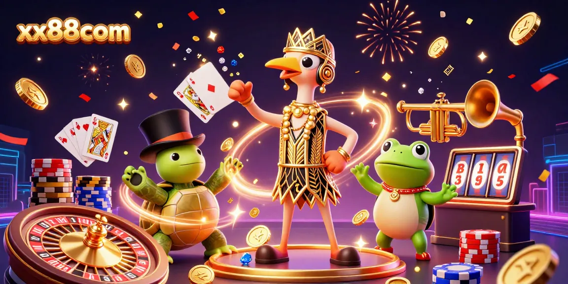 Experience excitement at xx88com with vibrant casino characters and dynamic elements.