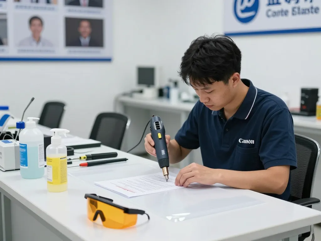 Removing bóc ép plastic hà nội with advanced technology at a professional service center.